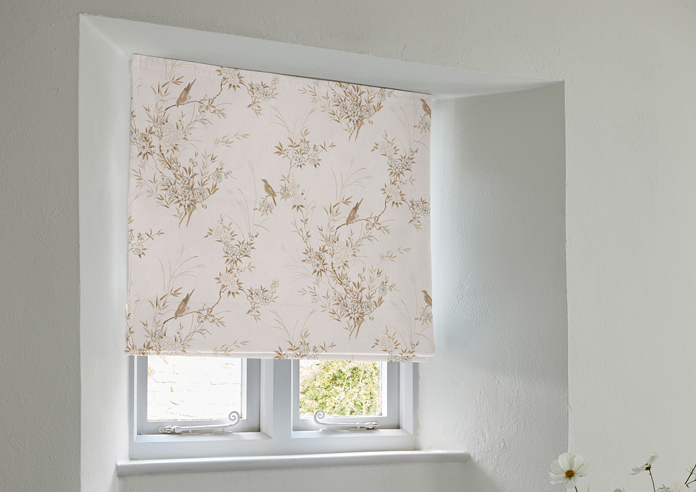 Shabby Chic by Rachel Ashwell Bird Chinoiserie, Pink Tan - Twist&Fit Roman Blind - Image 5